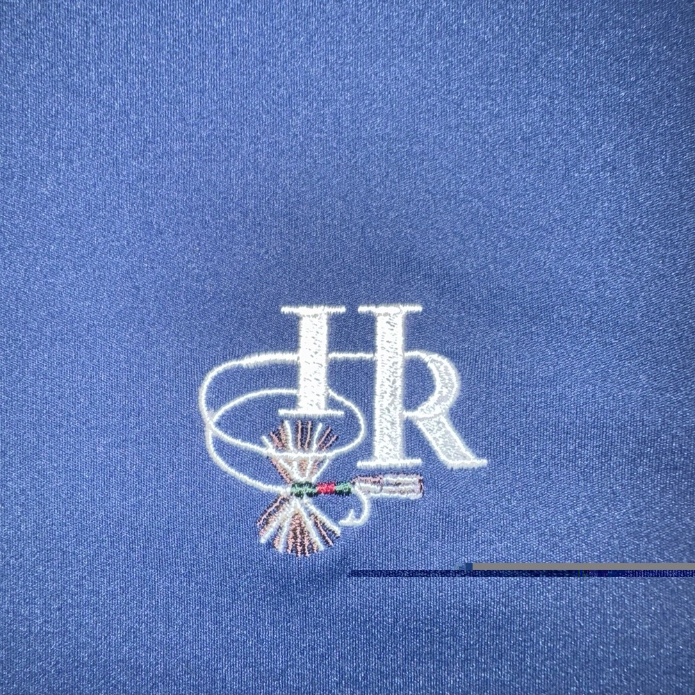 Men's Large Swannies Quarter Zip Performance Golf Pullover Navy HR Country Club - Picture 2 of 6